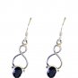 Riyo A Black Onyx 925 Solid Sterling Silver Handmade Earring L 1.25in Sebon-6050