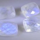 Rainbow Moonstone loose Stone 1 Pieces 12 x 16 mm Emerald cut Multi faceted Gems