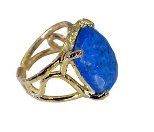 Riyo Lapis Lazuli Plated Gold Jewelry  Ring Sz 6 Gprlla6-44092