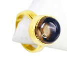 Smoky Quartz Copper Gold Plated Claddagh Ring