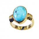 Riyo Turquoise 18.Kt Y Gold Plated  Ring Sz 5 Gprtur5-82102