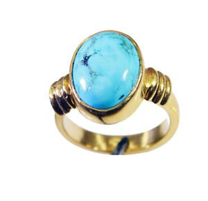 Riyo Turquoise 18.Kt Y Gold Plated  Ring Sz 5 Gprtur5-82102