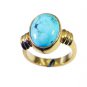 Riyo Turquoise 18.Kt Y Gold Plated  Ring Sz 5 Gprtur5-82102