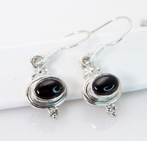 Riyo Black Onyx Personalized Moms Silver Earring Studs L 1.2in Sebon-6011