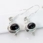 Riyo Black Onyx Personalized Moms Silver Earring Studs L 1.2in Sebon-6011