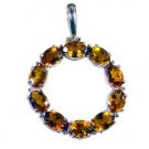 Riyo Citrine Branded Silver Jewellery Dome Pendant L 1in Spcit-14042