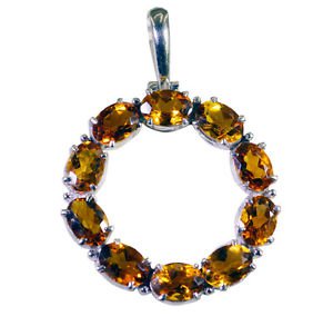 Riyo Citrine Branded Silver Jewellery Dome Pendant L 1in Spcit-14042