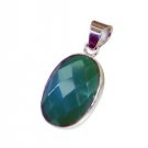 Riyo Green Onyx Silver Design Jewellery Chevron Pendants L 1in Spgon-30004