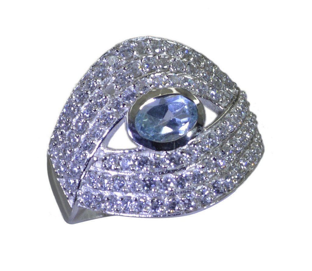 Riyo Blue  925 sterling silver Blue Topaz  Ring appealing buy handmade jewelry S