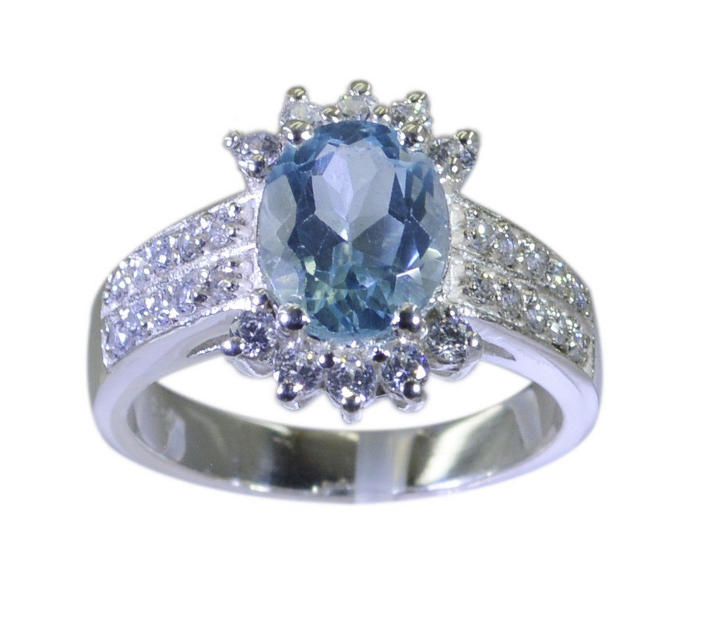 Riyo Blue  925 sterling silver Blue Topaz  Ring good-looking beautiful handmade