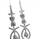 Riyo Purple Amethyst 925 Solid Sterling Silver Fashion Forward Earring L 2.5in S