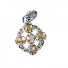 Riyo Citrine Beaten Silver Jewellery Jasmine Pendants L 1in Spcit-14033