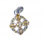 Riyo Citrine Beaten Silver Jewellery Jasmine Pendants L 1in Spcit-14033
