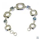 Riyo Blue Topaz Fair Trade Jewellery Antique Silver Bracelet L 7.5in Sbrabtz-100