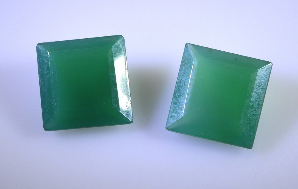 Green onyx loose Stone 1 Pieces 14 x 14 mm Princess Green faceted Gemstone