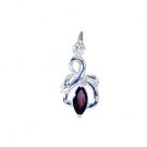 Riyo Garnet Handmade Jewelry Silver Ball Pendant L 1in Spgar-26060