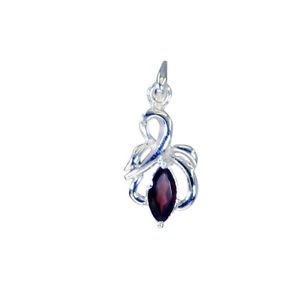 Riyo Garnet Handmade Jewelry Silver Ball Pendant L 1in Spgar-26060