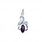 Riyo Garnet Handmade Jewelry Silver Ball Pendant L 1in Spgar-26060
