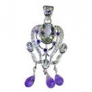 Riyo  Gemstone Silver s Pendant Stud L 2.5in Spmul-52058