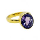 Amethyst Gold Plated Set Claddagh Ring