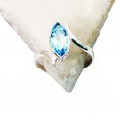 Riyo Blue Topaz Plain Silver Jewellery Classic Day Rings Sz 8 Srbto8-10072