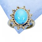 Riyo Turquoise 18kt Gold Platings Thumb Ring Sz 5 Gprtur5-82087