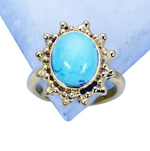 Riyo Turquoise 18kt Gold Platings Thumb Ring Sz 5 Gprtur5-82087