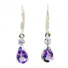 Riyo Amethyst Gemstone Silver Jewelry Celebrity Earring L 1in Seame-2010