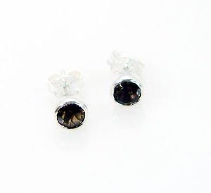 Riyo Smoky Quartz Semi Precious Silver Love Earring L 0.2in Sesqu-76019