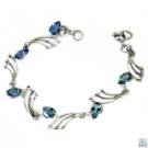 Riyo Blue Topaz Essential Jewellery Twisted Silver Bracelet L 7.5in Sbrabtz-1001