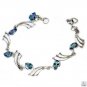 Riyo Blue Topaz Essential Jewellery Twisted Silver Bracelet L 7.5in Sbrabtz-1001