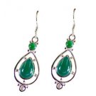 Riyo Green Onyx Stamped Silver Jewelry Gems L 2in Segon-30002