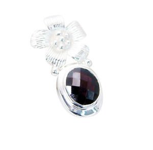 Riyo Red Garnet 925 Solid Sterling Silver Slender Pendant L 1in Spgar-26141