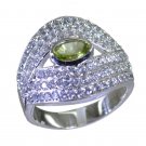 Riyo Green 925 sterling silver Peridot Ring flawless gemstone jewelry for sale S