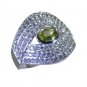 Riyo Green 925 sterling silver Peridot Ring flawless gemstone jewelry for sale S