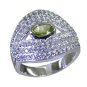 Riyo Green 925 sterling silver Peridot Ring flawless gemstone jewelry for sale S