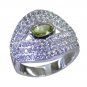 Riyo Green 925 sterling silver Peridot Ring flawless gemstone jewelry for sale S