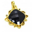 Riyogems Black Onyx Gold Plated Wholesale Celtic Pendant L 1.5in Gppbon-6054