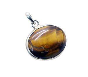 Riyo Tiger Eye Silver Costume Jewelry Casual Pendant L 1in Sptey-80004