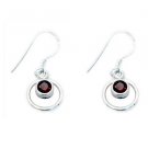 Riyo Garnet Silver Modern Jewellery Wedding Earring L 1in Segar-26059