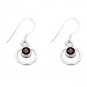 Riyo Garnet Silver Modern Jewellery Wedding Earring L 1in Segar-26059