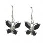 Riyo A Black Onyx 925 Solid Sterling Silver Graceful Earring L 1in Sebon-6041