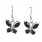 Riyo A Black Onyx 925 Solid Sterling Silver Graceful Earring L 1in Sebon-6041