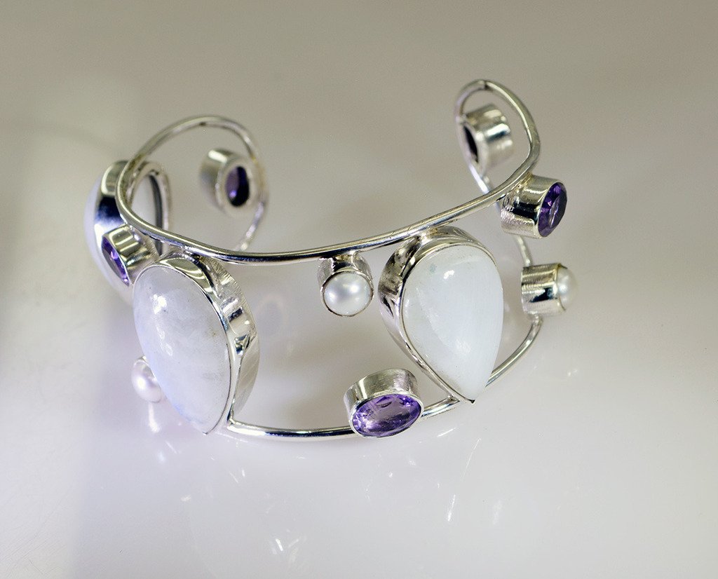 Riyo   Gemstone 925 Solid Sterling Silver Exotic Bracelet Sbramul-52004