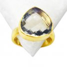Riyo Green Amethyst Gold Plated Set Sports Ring Sz 7 Gprgam7-28042