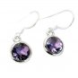 Riyo Amethyst Fake Silver Jewelry Valentine Earring L 1in Seame-2043