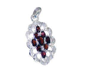 Riyo Garnet One Of A Kind Silver Jewelry Silver Pearl Pendant Necklace L 1.5in S