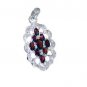 Riyo Garnet One Of A Kind Silver Jewelry Silver Pearl Pendant Necklace L 1.5in S