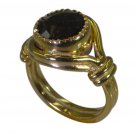 Riyo Brown gold Plated Smoky Quartz  Ring aesthetic jewelry store design GPRSQU6