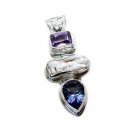 Riyo Mother Of Pearl Silver s In India Pluto Pendant L 2in Spmop-50002